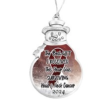 Head Neck Cancer Survivor 2024 Gift This Christmas Surviving Snowman Ornament