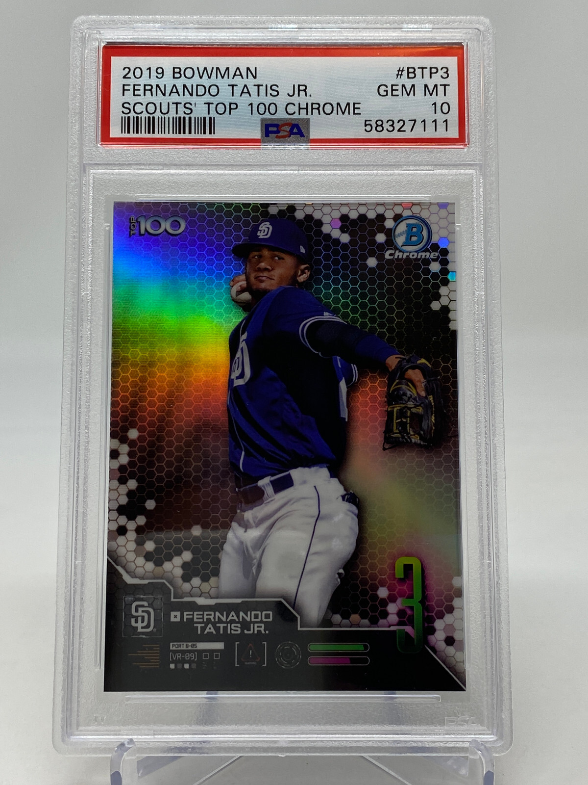2019 Bowman Chrome Fernando Tatis Jr. Rookie Card - PSA 10 view 6