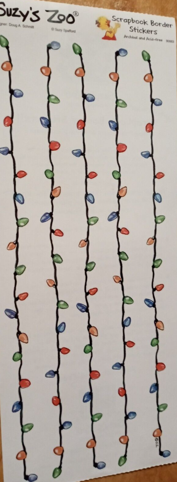 SUZY'S ZOO CHRISTMAS LIGHTS SCRAPBOOKING BORDER STICKER 90063 eBay