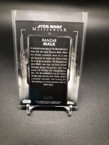2020 Topps Star Wars Masterwork PURPLE Parallel RANZAR MALK 14/50 - Picture 4 of 6