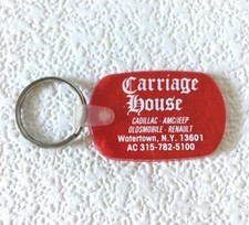 Vintage Dealer Keychain Carriage House Key Fob Ring Cad Amcjeep Olds Renault Ny