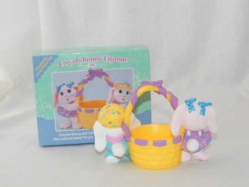 Hallmark 1991 Crayola Bunny Figurine : Candy Cotton Tail And Crayola Bunny -NEW- - Picture 2 of 8