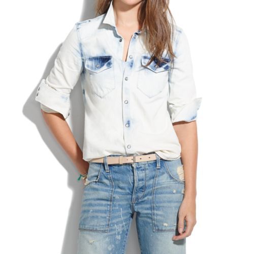 $98 MADEWELL WESTERN CHAMBRAY DENIM 