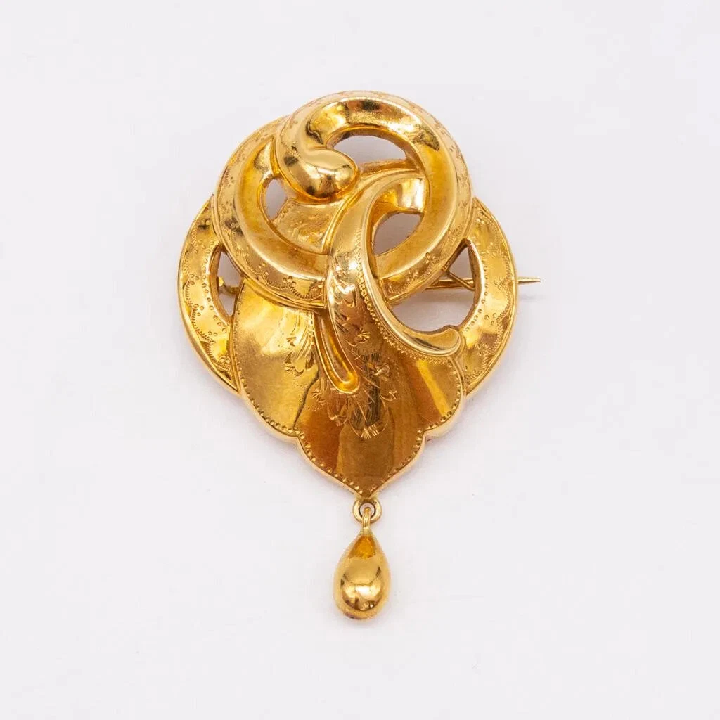 18k Gold Brooch In Retro Fine Pins & Brooches for sale | eBay