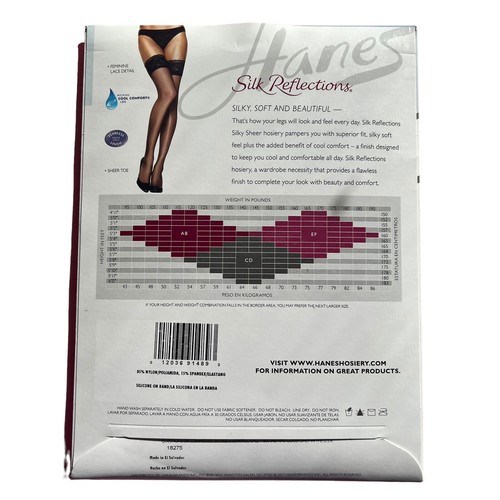 Silky Reflections Lace Top Thigh High Hosiery Cool Comfort AB Barely There 0A444 - Picture 2 of 7