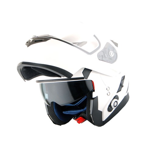 Casco modular de doble visera facial completa para motocicleta marciana con auriculares Bluetooth - Imagen 36 de 78