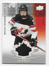 21/22 UPPER DECK TEAM CANADA JUNIORS GAME JERSEY Micah Zandee-Hart #56