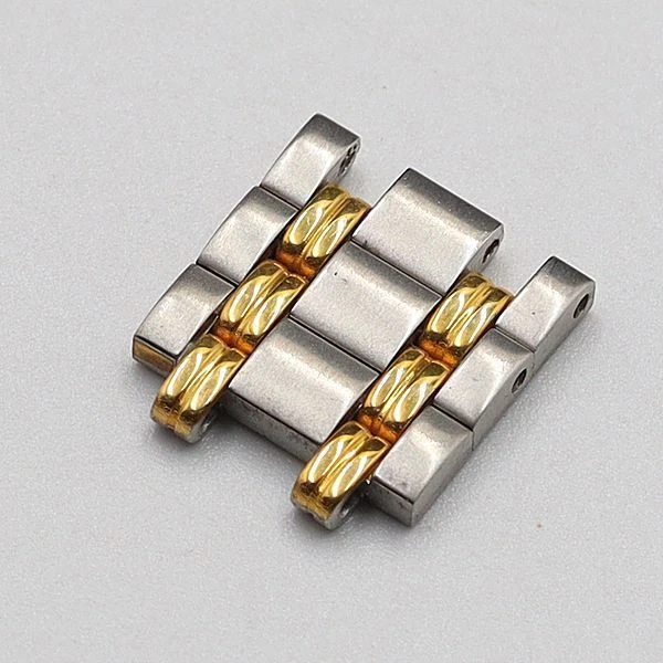 Bracelet ceinture montre femme Gucci authentique 3 maillons pièces argent/or 11 mm