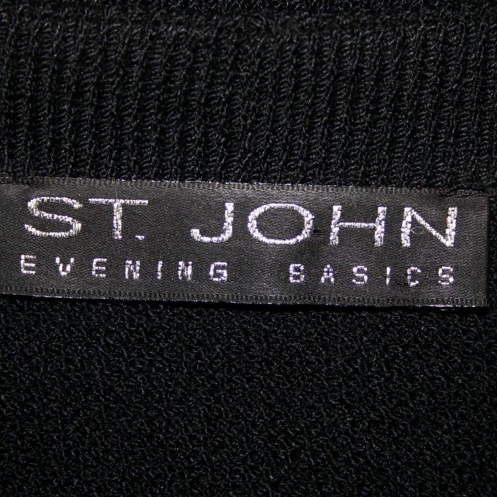 St John Evening Basic Sz 6 Black Rhinestones Half… - image 7