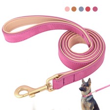 Soft Leather Dog Leash Heavy Duty Training Lead for Small Medium Large Dogs 4ft