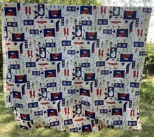 Vintage Christmans Flannel Fabric, New Old Stuff 44" x 148"