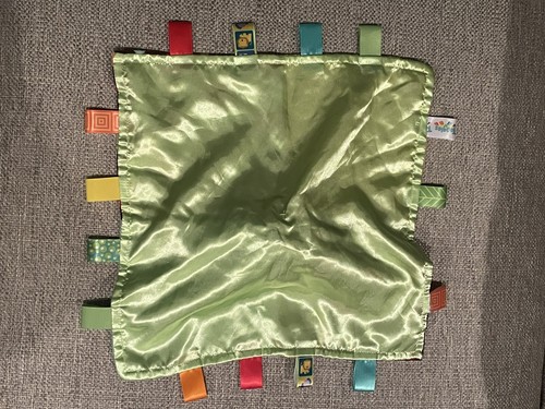Taggies Affe blau grün Satin braune Punkte Plüsch Sicherheitsdecke Baby Lovey - Bild 5 von 5