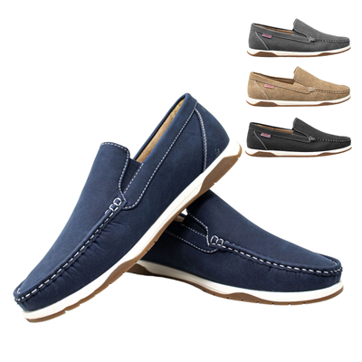 Scarpe da Uomo Mocassini Sneakers Casual Eleganti in Pelle Blu Neri 41 42  43 44