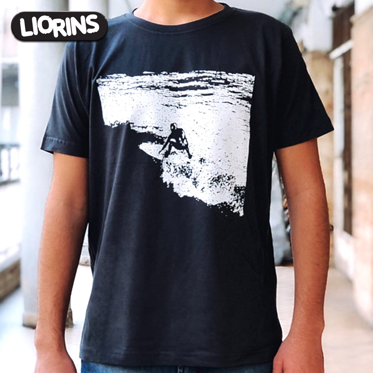 SURF Grey Tee LIORINS STREETWEAR Men Unisex T Shirt Silk Screen Printing  ART TLV