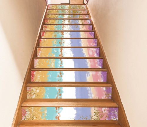 3D Color Mixing 600 Stair Risers Decoration Photo Mural Vinyl Decal Wallpaper - Picture 1 of 6