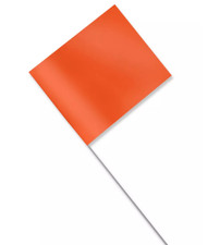 Orange Marking Flag 4"x5" Flag on 21 Inch Steel Wire - 10 Bundles of 100