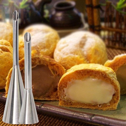Eclairs Puff Nozzle Cupcake Injector Pastry Syringe Cream Piping Tip Nozzle Kit