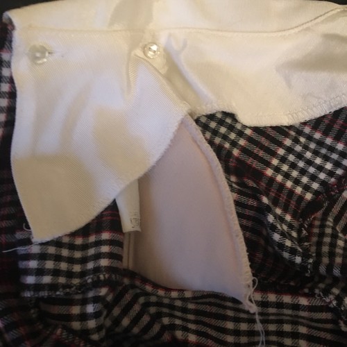 Vestido de Colección Lanz Original a Cuadros Franela Midi S M EE. UU. Cuello Extraíble Arco - Imagen 4 de 8