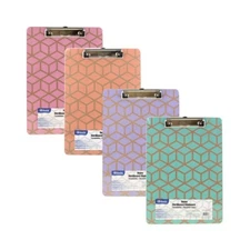 4/PK BAZIC Retro Assorted Color Standard Size Hardboard Clipboard w/ Low Profile