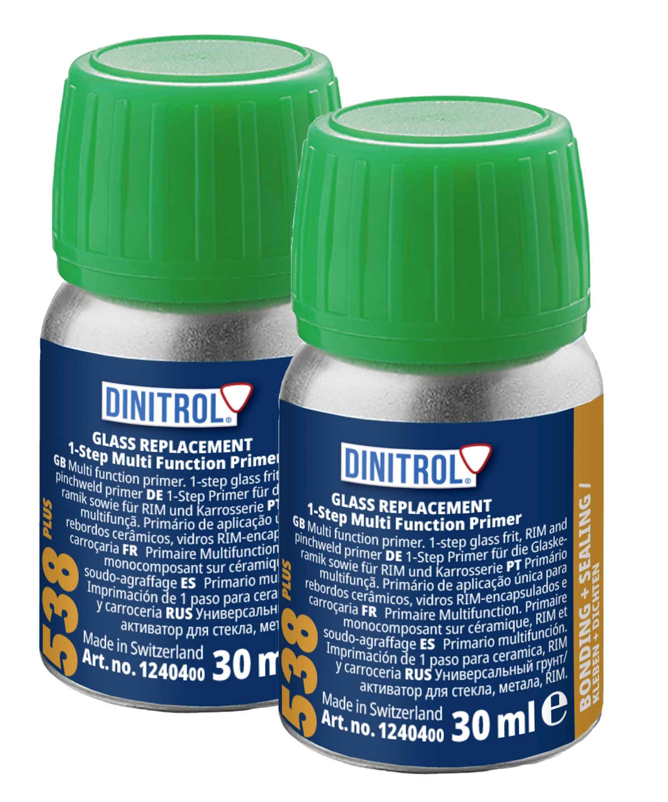 DINITROL 538+ BLACK BODY & GLASS 1 STEP PRIMER AND ACTIVATOR 30ml 1240400 2UNITS
