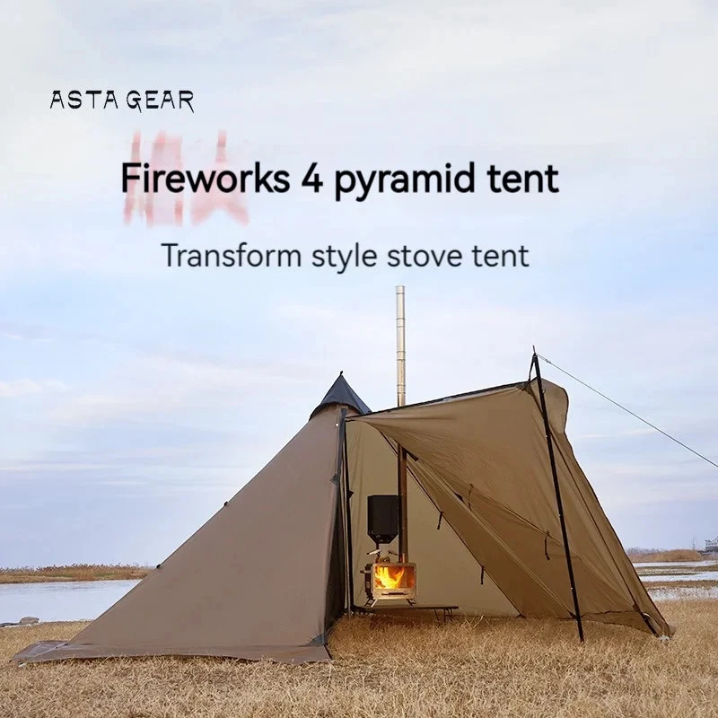 ASTA GEAR Fk 4 Camping pyramid ultralight tent can burn firewood, stove with sno