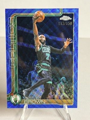2025-26 Topps Chrome Update Jaylen Brown #9 Blue Wave  /150 SP Celtics Sixers 🏀