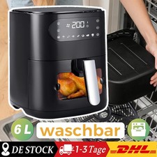 Heißluftfritteuse Airfryer Heissluft Friteuse Fritteuse Mini Backofen LED 6L