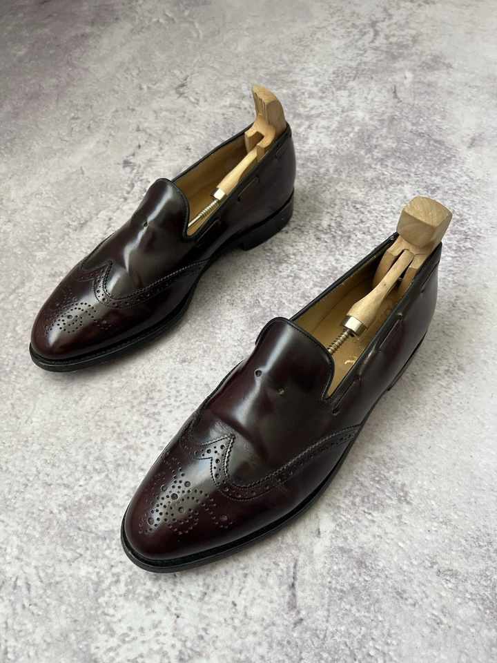 Mocasines Barker England punta de ala de cuero borgoña marrón EE. UU. 15,5 / ... - Imagen 3 de 4