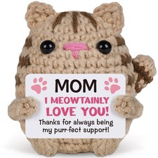 Nuowagify Gifts for Mom, Positive Crochet Cat Moms, 2.8"x3", Mom