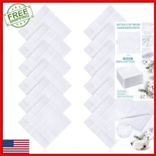 12 Pcs Men's Cotton Handkerchiefs - Soft, Breathable, Stylish