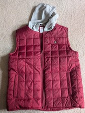 Gymboree Unisex Kids  Quitted Puffer Vest with Hood   Red/Gray   Size 10/12 - Ne