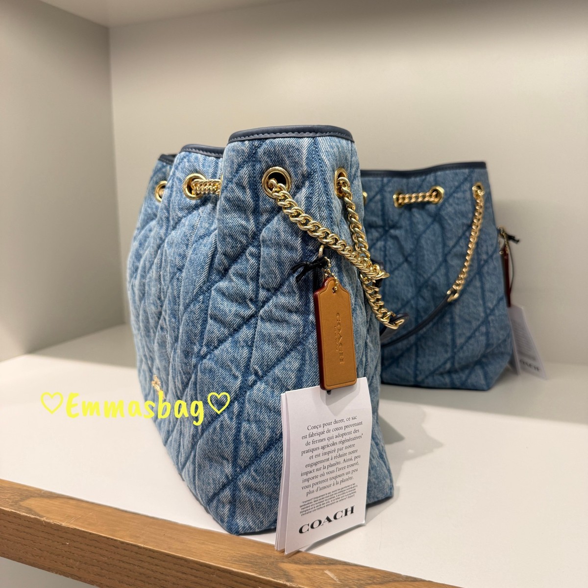 Coach Evelyn Shoulder Bag In Regenerative Cotton With Quilting