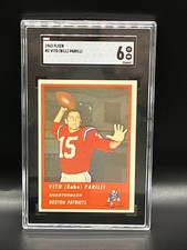 1963 Fleer Vito Parilli #2 Babe Parilli Boston Patriots Kentucky Wildcats SGC 6