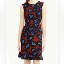 J.Crew Womens Red Blue Floral A Line Mini Dress Size 0 Sleeveless Preppy