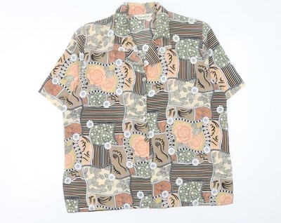 Essentials Bon Marché Damen Mehrfarbig Blumenmuster Knopfleiste Hemd Größe 16