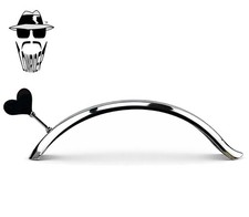 ORIGINAL LOWRIDER 20” Chrome Flared Bicycle Front Fender w/Sweet Heart Lollipop.