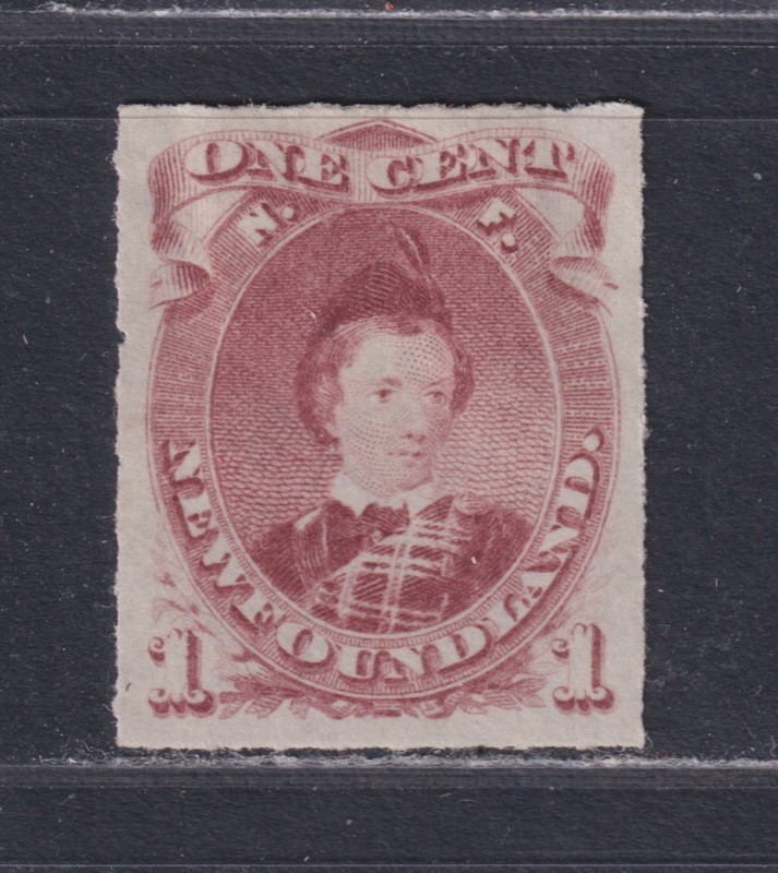 Newfoundland Canada Scott 37 MH OG 1877 1¢ Prince of Wales Rouletted SCV $150