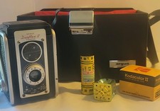Vintage Kodak Duaflex II 2 Duaflex Camera 72mm Kodar Lens with Case and Film
