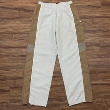 Vtg Y2K Ecko Unltd Velour Track Pants Mens XL Relaxed Wide Leg Beige Ankle Zip