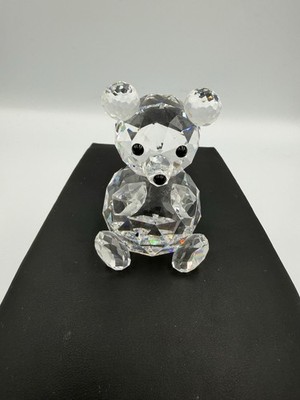 Swarovski Crystal Teddy Bear Figurine Clear Faceted Crystal Collectible 2.75 in