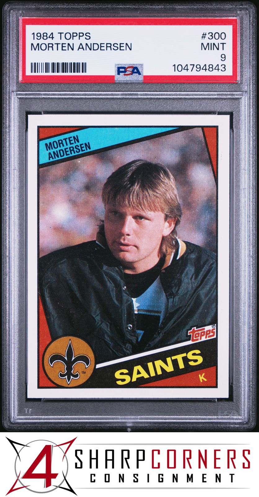 1984 TOPPS #300 MORTEN ANDERSEN RC SAINTS HOF PSA 9