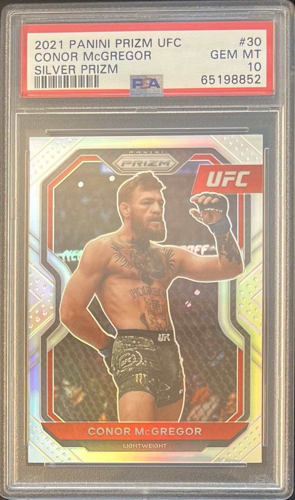 2021 Panini Prizm Debut UFC Conor McGregor #30 Silver Prizm PSA 10 Gem Mint
