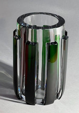 Baccarat Limited Edition Vase Green Crystal Art Deco Style Signed 45/75 France