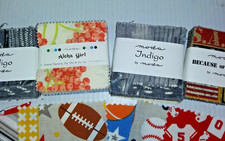 Moda Quilt Squares 2 and 1/2 inch lot of 250 Cotton Pre Cut Indigo Novelty Lot