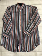 Chaps Shirt Mens Large Striped Button Down Long Sleeve Easy Care Pocket Dress