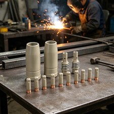 14PCS for For Mig Welding Tips Contact Holders and Nozzles for 15AK Coated Use