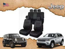 For all Jeep car seat cover full set 5 seats front rear eco leather black boost