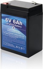 LiFePO4 6V 6Ah Rechargeable Battery with BMS Protection for Ride-on Toys