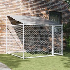Dog Cage Grey Galvanized steel 6.6 x 6.6 x 6.6 ft Durable vidaXL