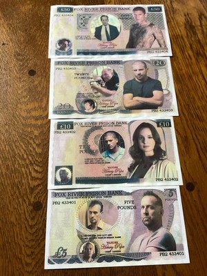 Prison Break Collectable Banknotes Set Of 4 Notes.